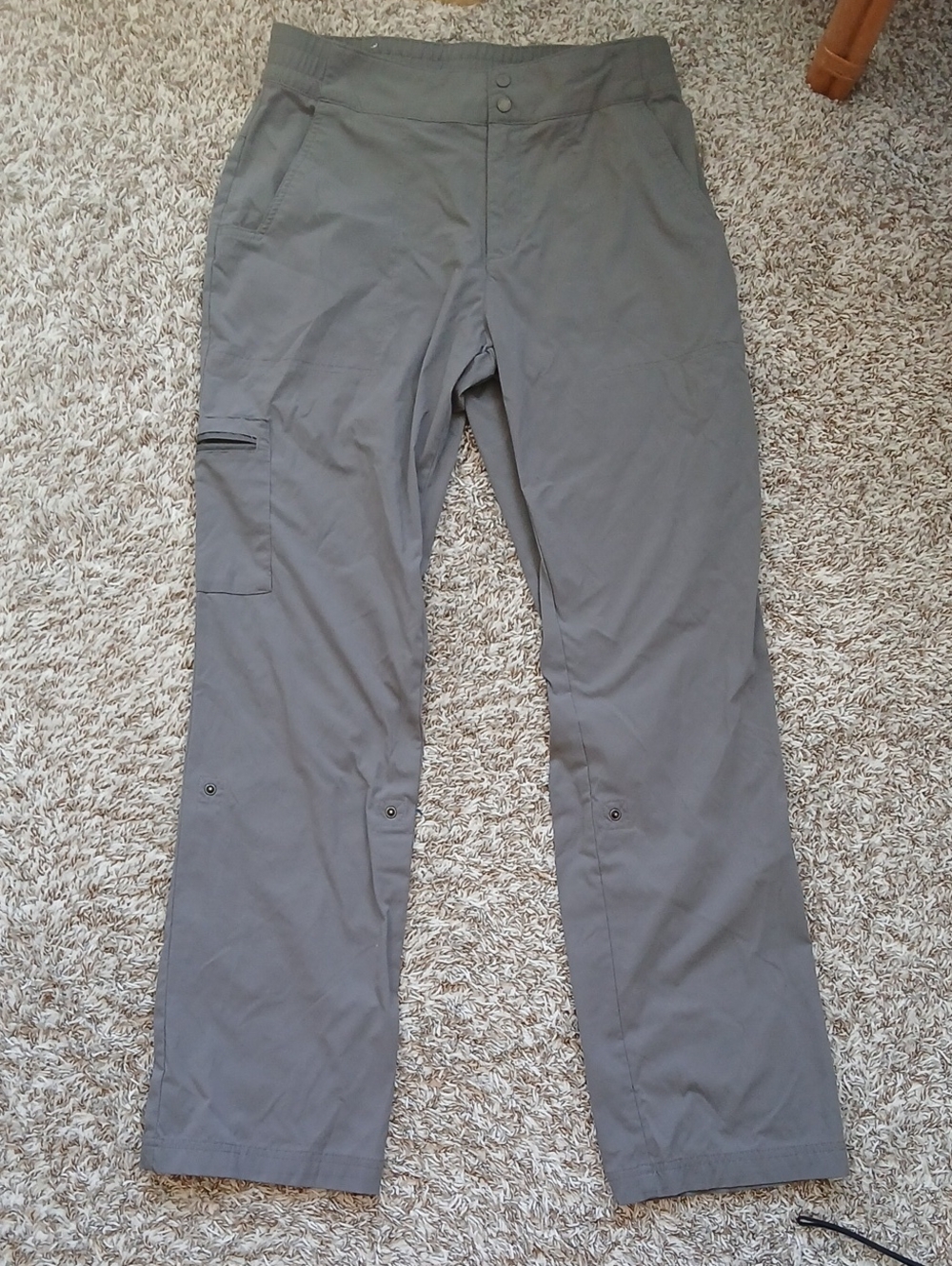Columbia Women's Gray Hiking Travel Cargo Pants Roll Tab Outdoor Size 10